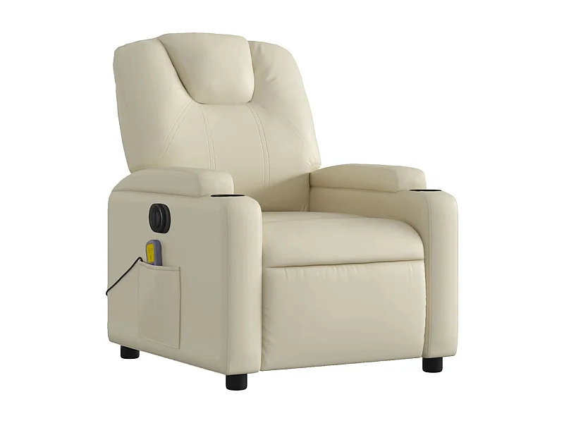 Fauteuil de relaxation TV PVC crème 74 x 88 x 97 cm DEC027144