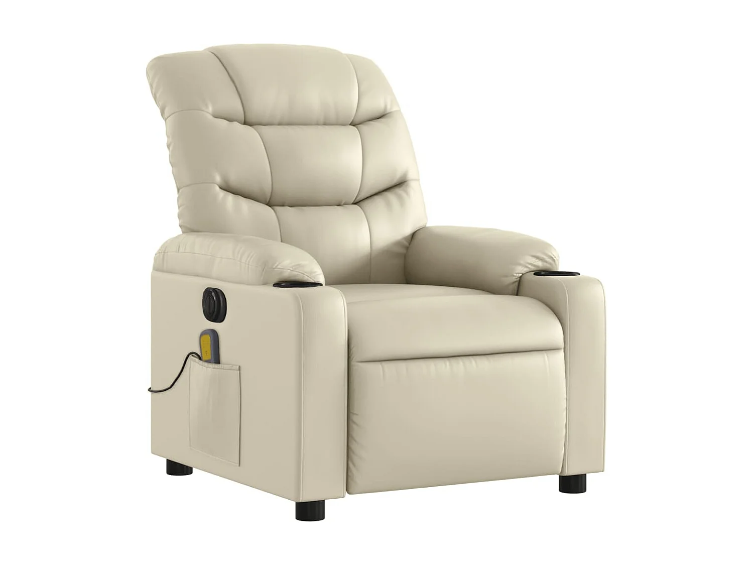 Fauteuil de relaxation TV PVC crème 75.5 x 93 x 99.5 cm DEC027147