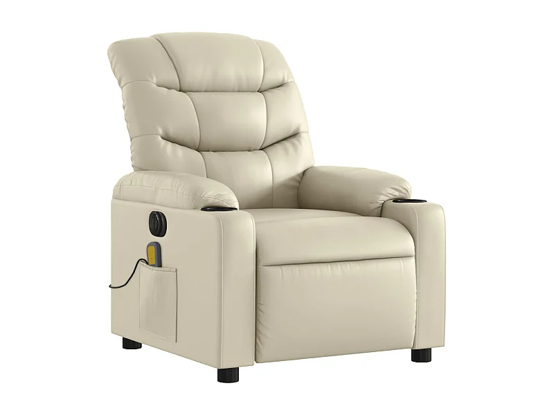 Fauteuil de relaxation TV PVC crème 75.5 x 93 x 99.5 cm DEC027147