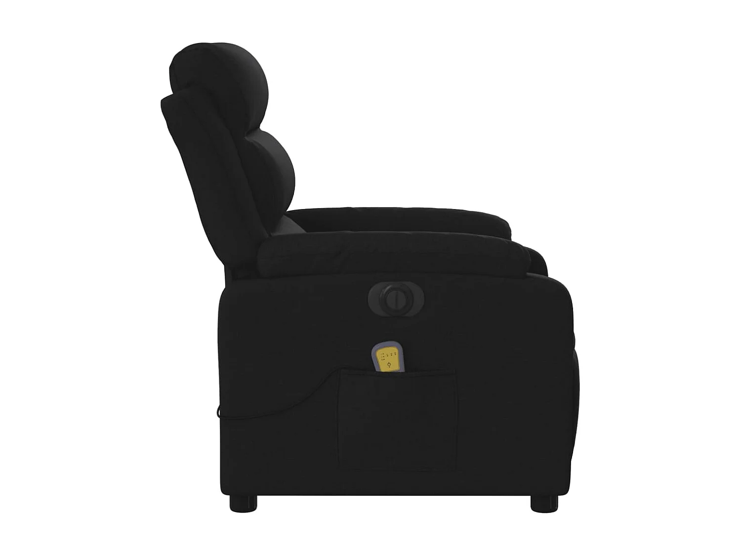 Fauteuil de relaxation TV tissu noire 75 x 92.5 x 100 cm DEC027229