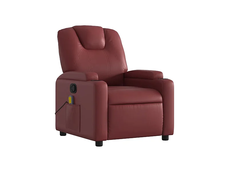 Fauteuil de relaxation TV PVC bordeaux 74 x 88 x 97 cm DEC027081