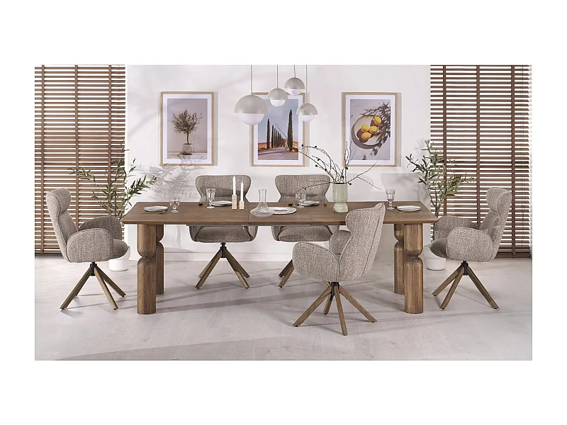 Esstisch Melton (101x200-300)/Massivholz&MDF/Erweiterbar/Braun