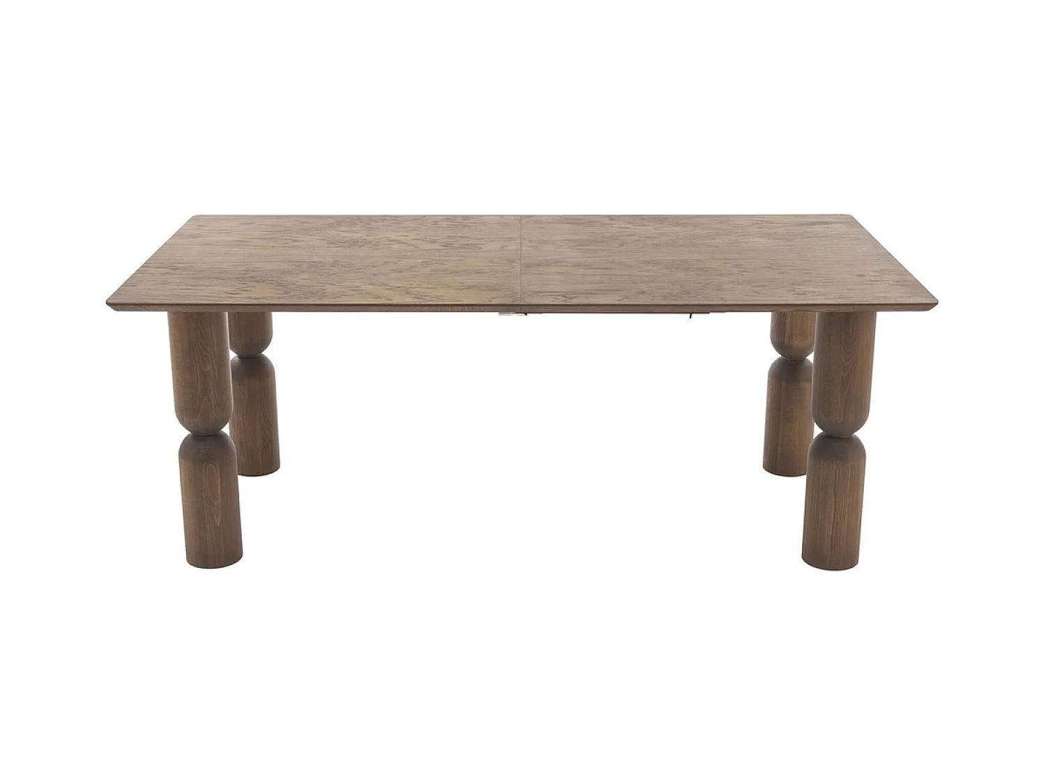 Table à manger Melton (101 x 200-300)/Bois massif et MDF/Extensible/Marron