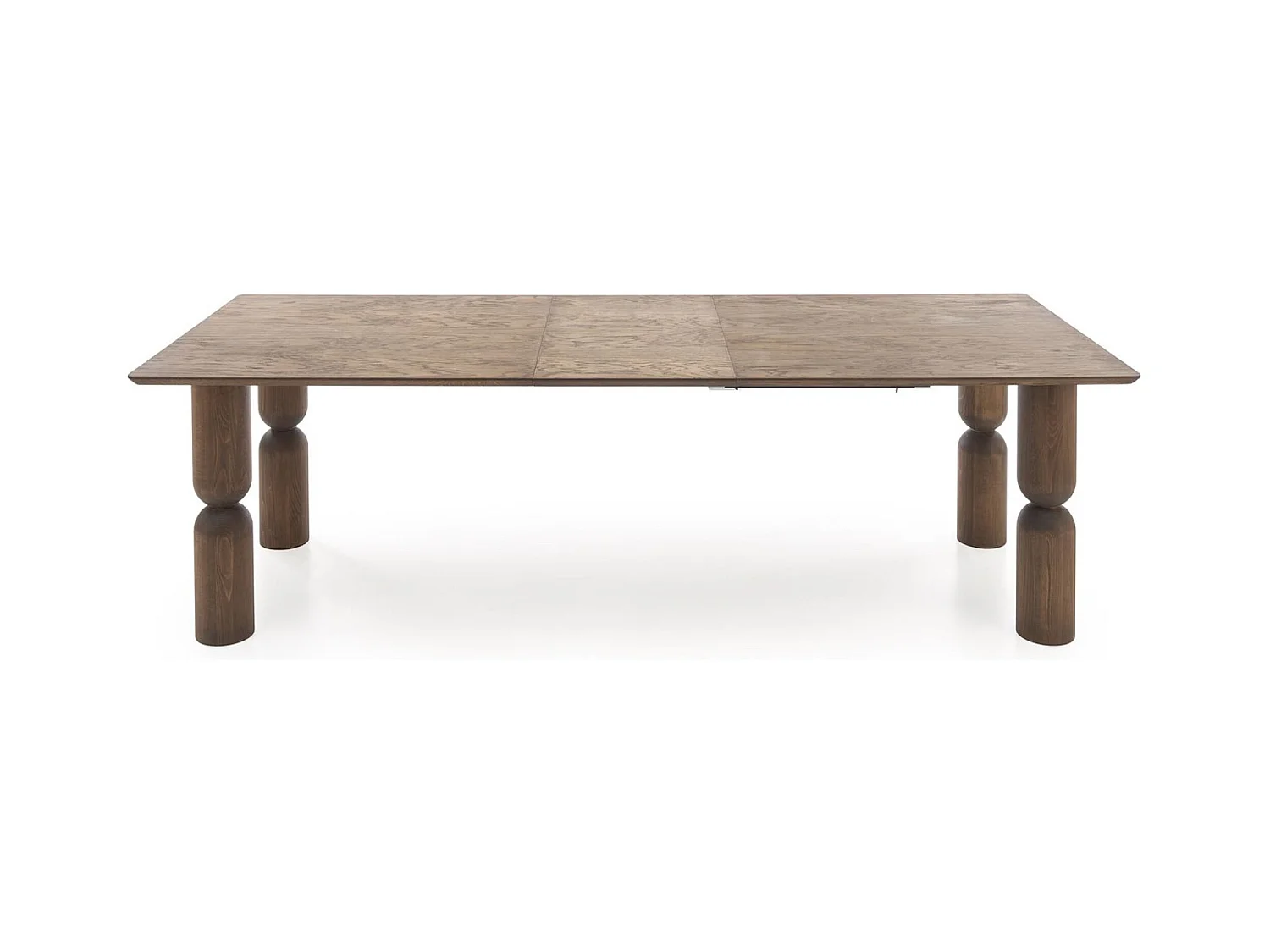 Table à manger Melton (101 x 200-300)/Bois massif et MDF/Extensible/Marron