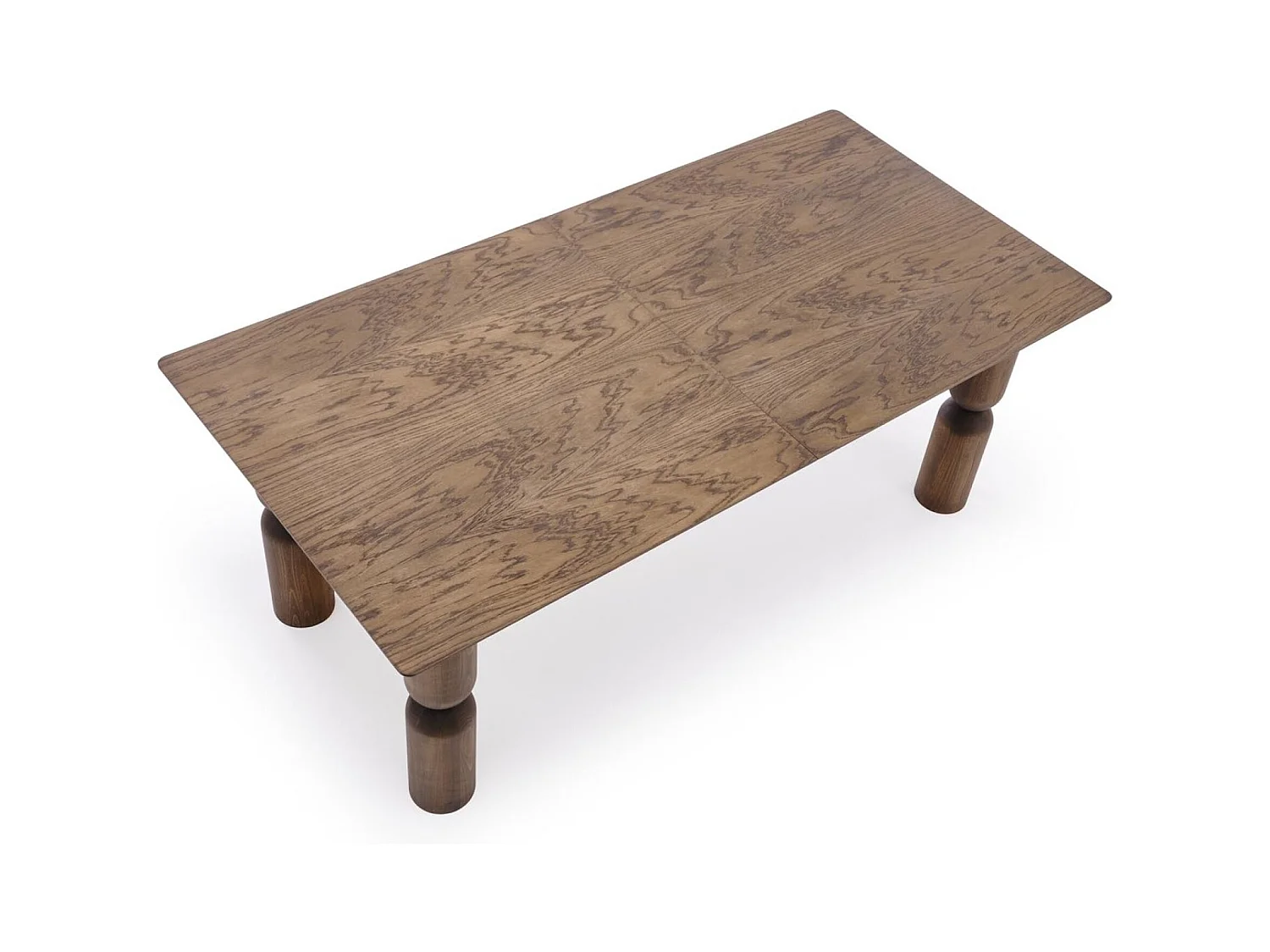 Table à manger Melton (101 x 200-300)/Bois massif et MDF/Extensible/Marron