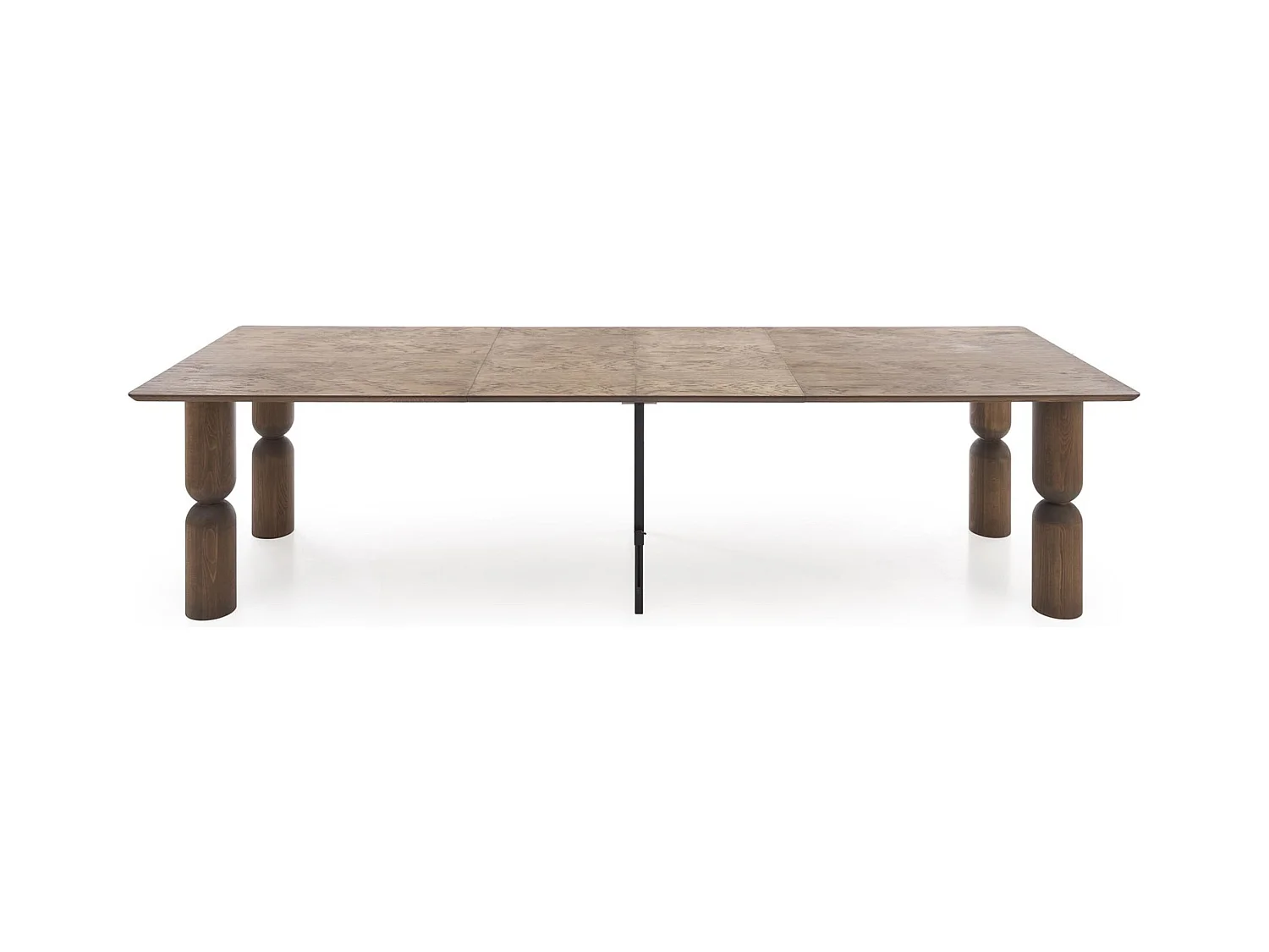 Table à manger Melton (101 x 200-300)/Bois massif et MDF/Extensible/Marron