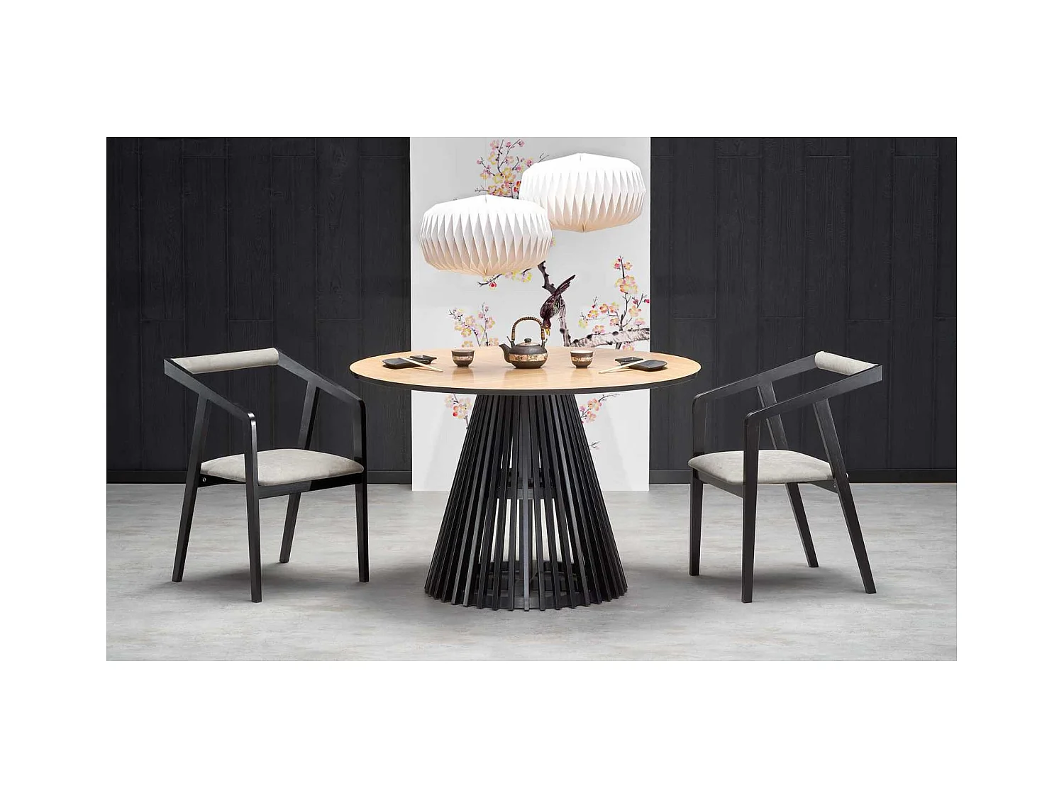 Tavolo da pranzo Miyaki (o120x77)/MDF/nera