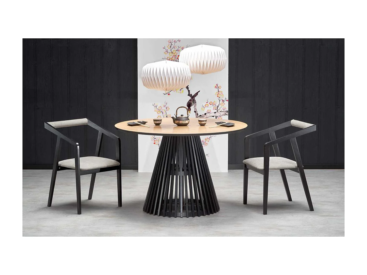 Tavolo da pranzo Miyaki (o120x77)/MDF/nera