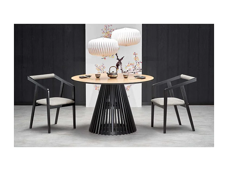 Table à manger Miyaki (o120x77)/MDF/noire