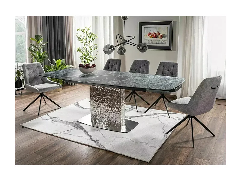 Tavolo da pranzo Monkler Premium (90x160-240)/Ceramica /Verde&Argento