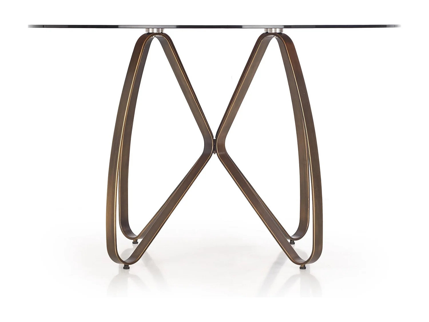 Table à manger Lungo (o120x76)/Acier inoxydable/Marron