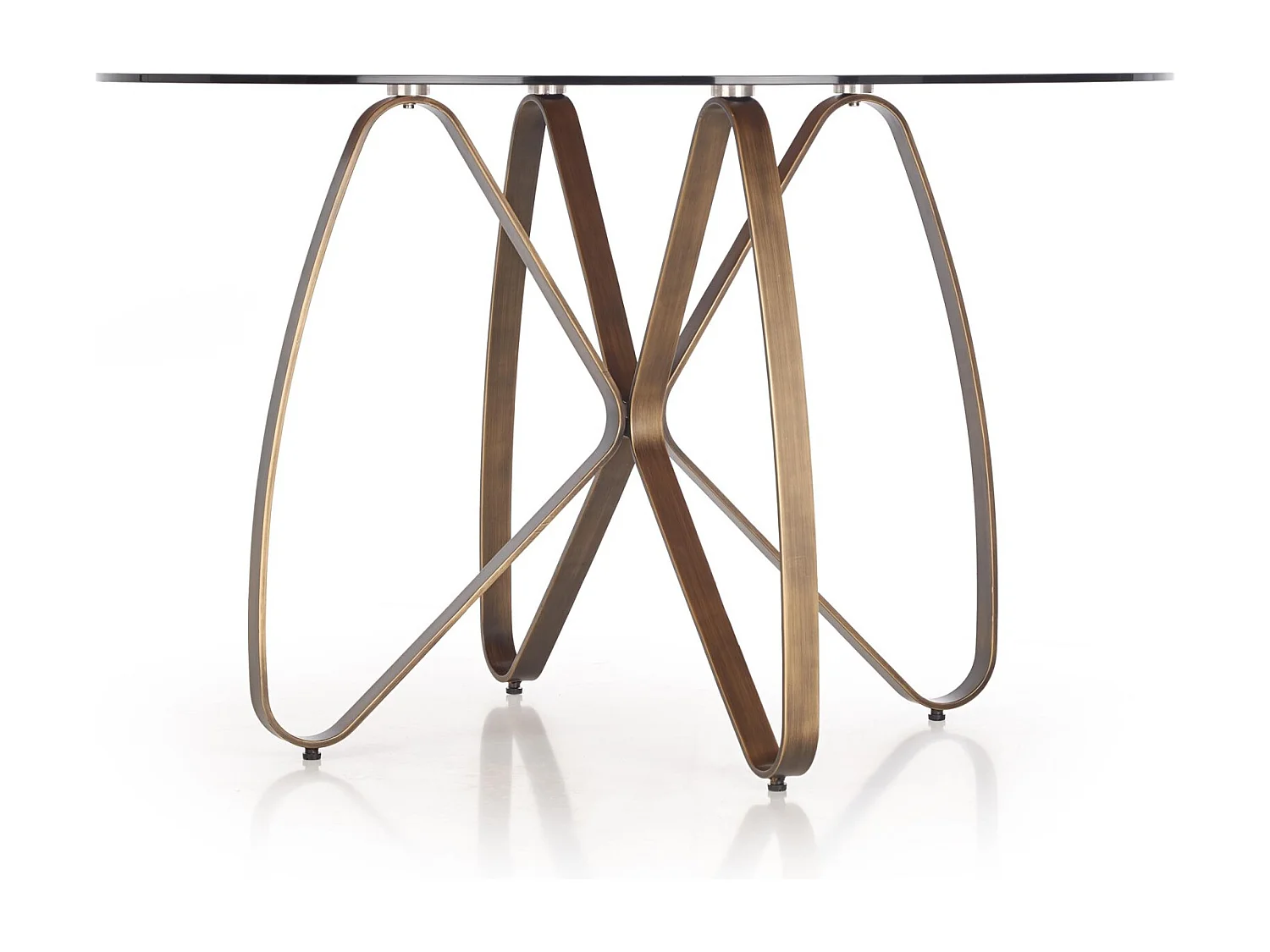 Table à manger Lungo (o120x76)/Acier inoxydable/Marron