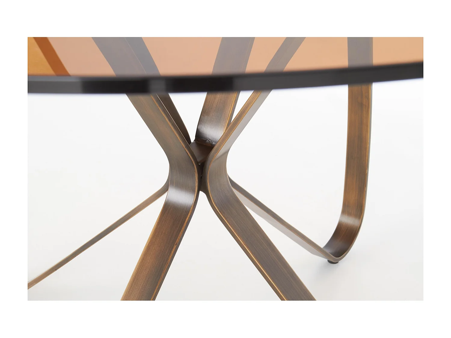 Table à manger Lungo (o120x76)/Acier inoxydable/Marron