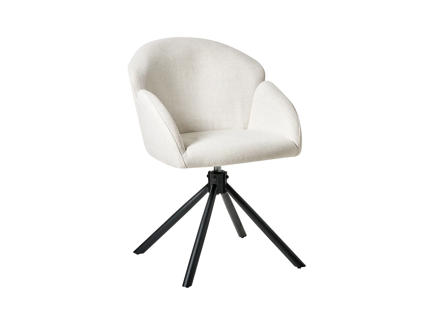 Lot de 2 chaises de salle à manger MAYBEE Tissu Blanc cassé