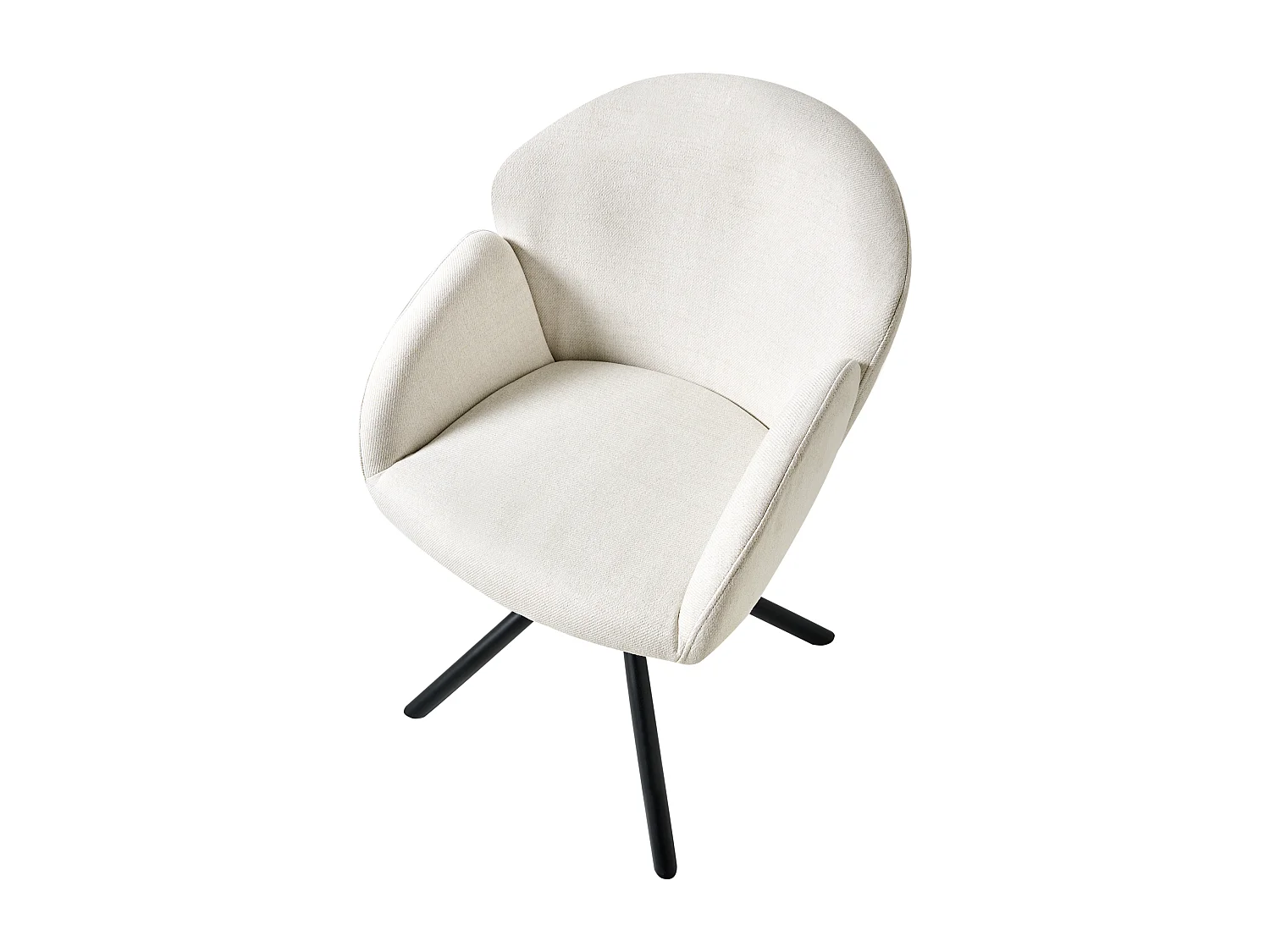 Lot de 2 chaises de salle à manger MAYBEE Tissu Blanc cassé