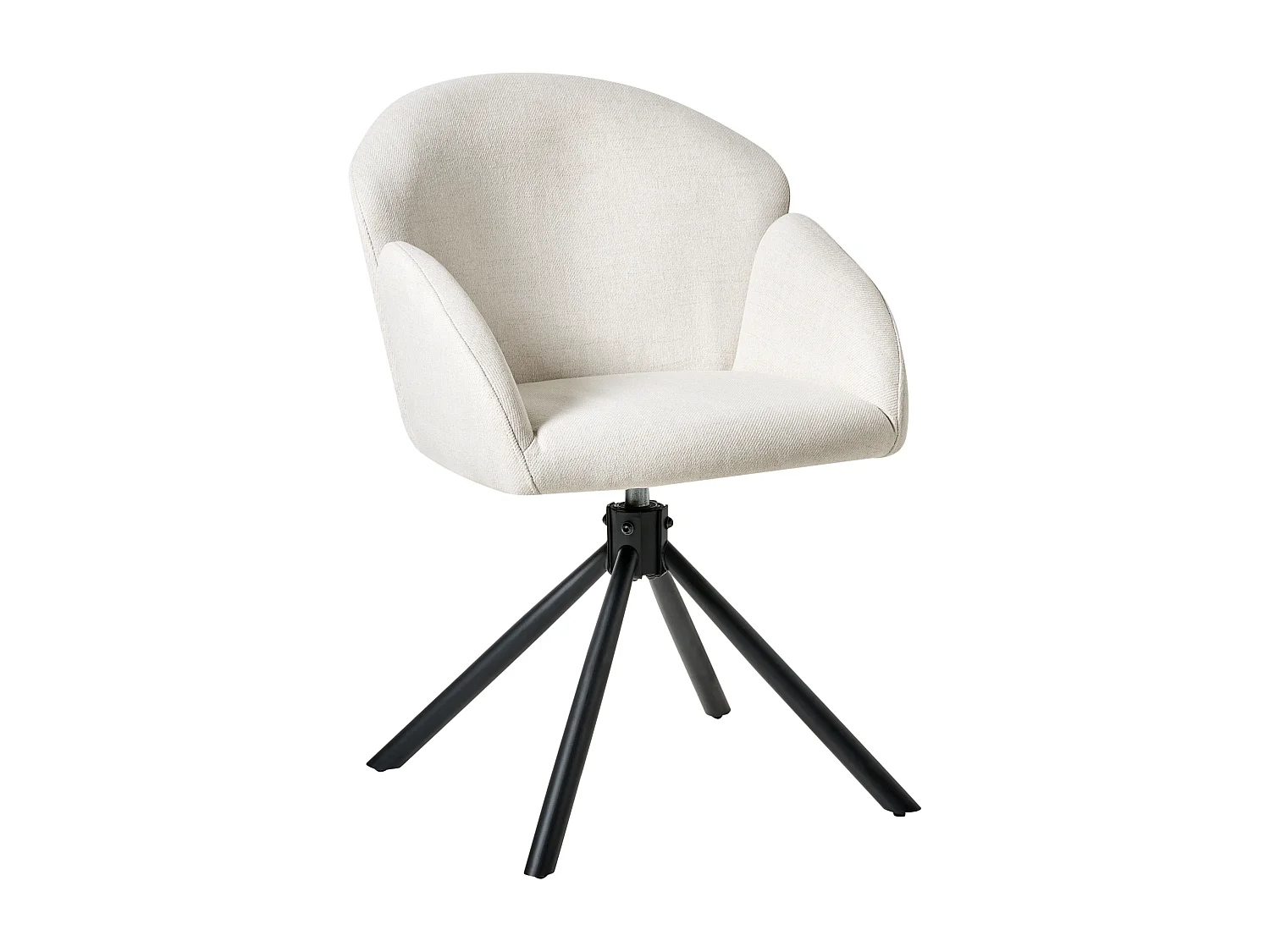 Lot de 2 chaises de salle à manger MAYBEE Tissu Blanc cassé