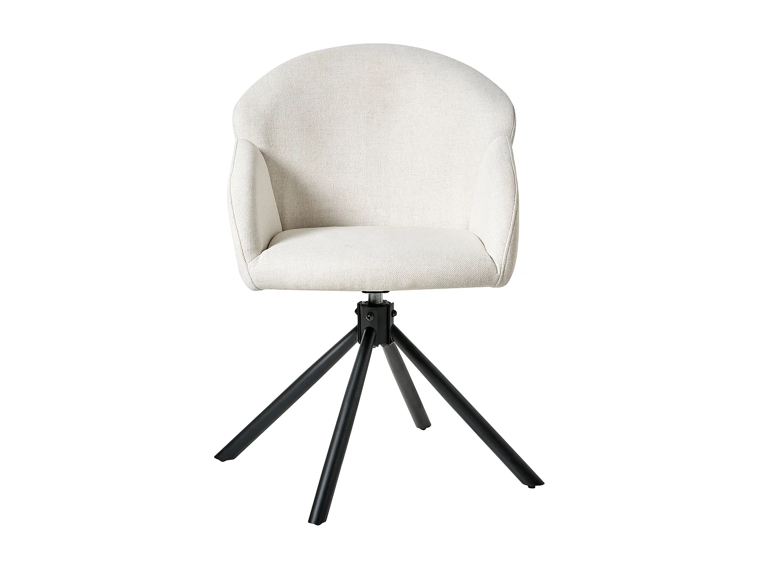 Lot de 2 chaises de salle à manger MAYBEE Tissu Blanc cassé