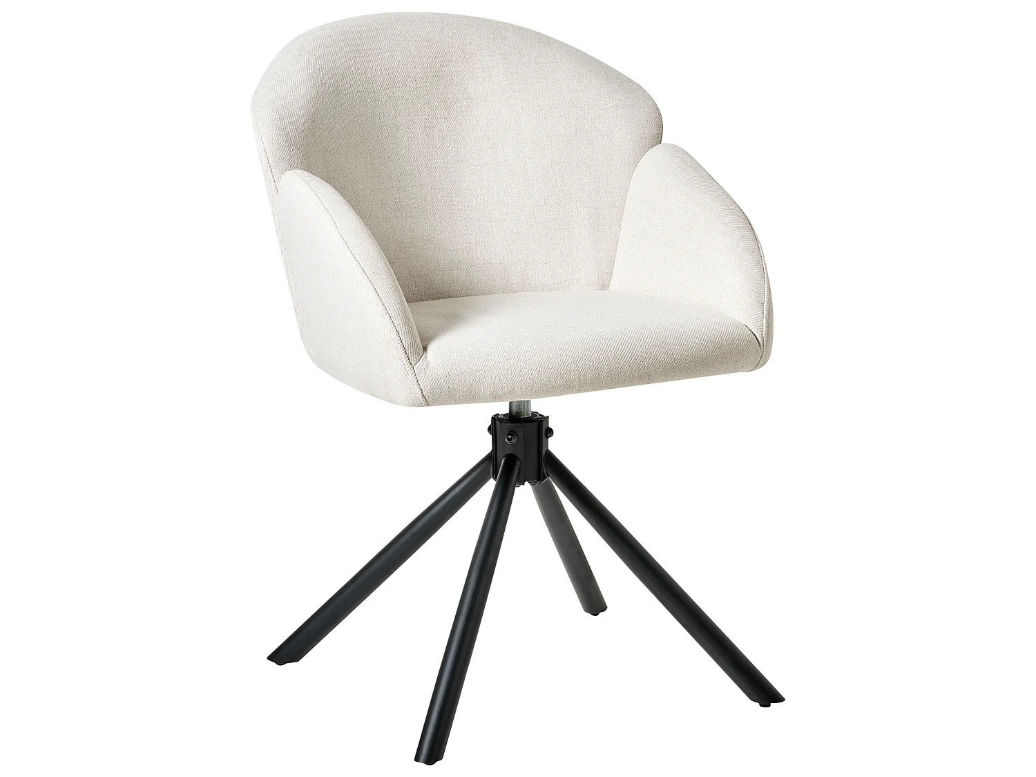 Set of 2 Dining Chairs Swivel MAYBEE Fabric Off-White