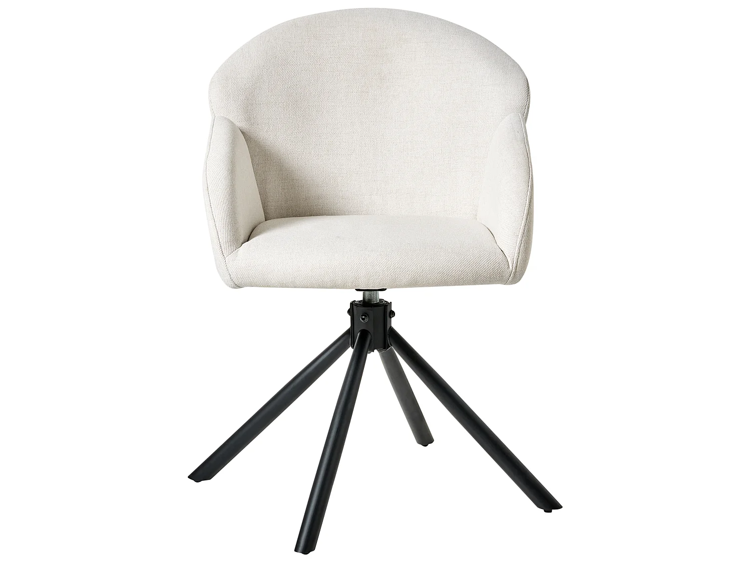 Set of 2 Dining Chairs Swivel MAYBEE Fabric Off-White