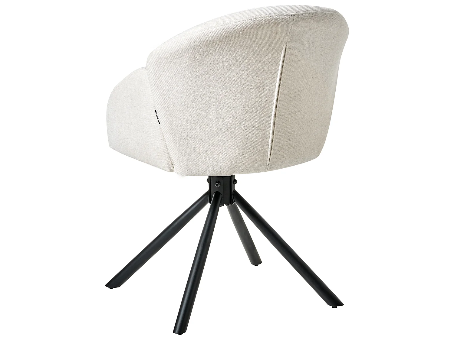 Set of 2 Dining Chairs Swivel MAYBEE Fabric Off-White