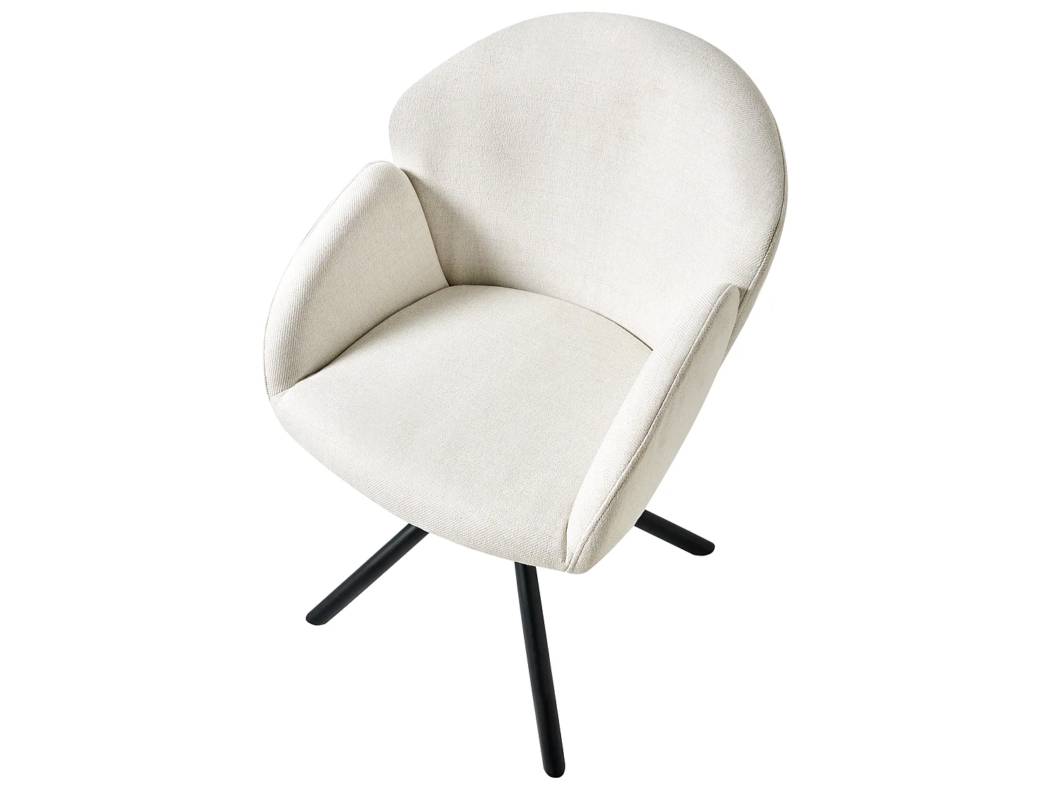 Set of 2 Dining Chairs Swivel MAYBEE Fabric Off-White