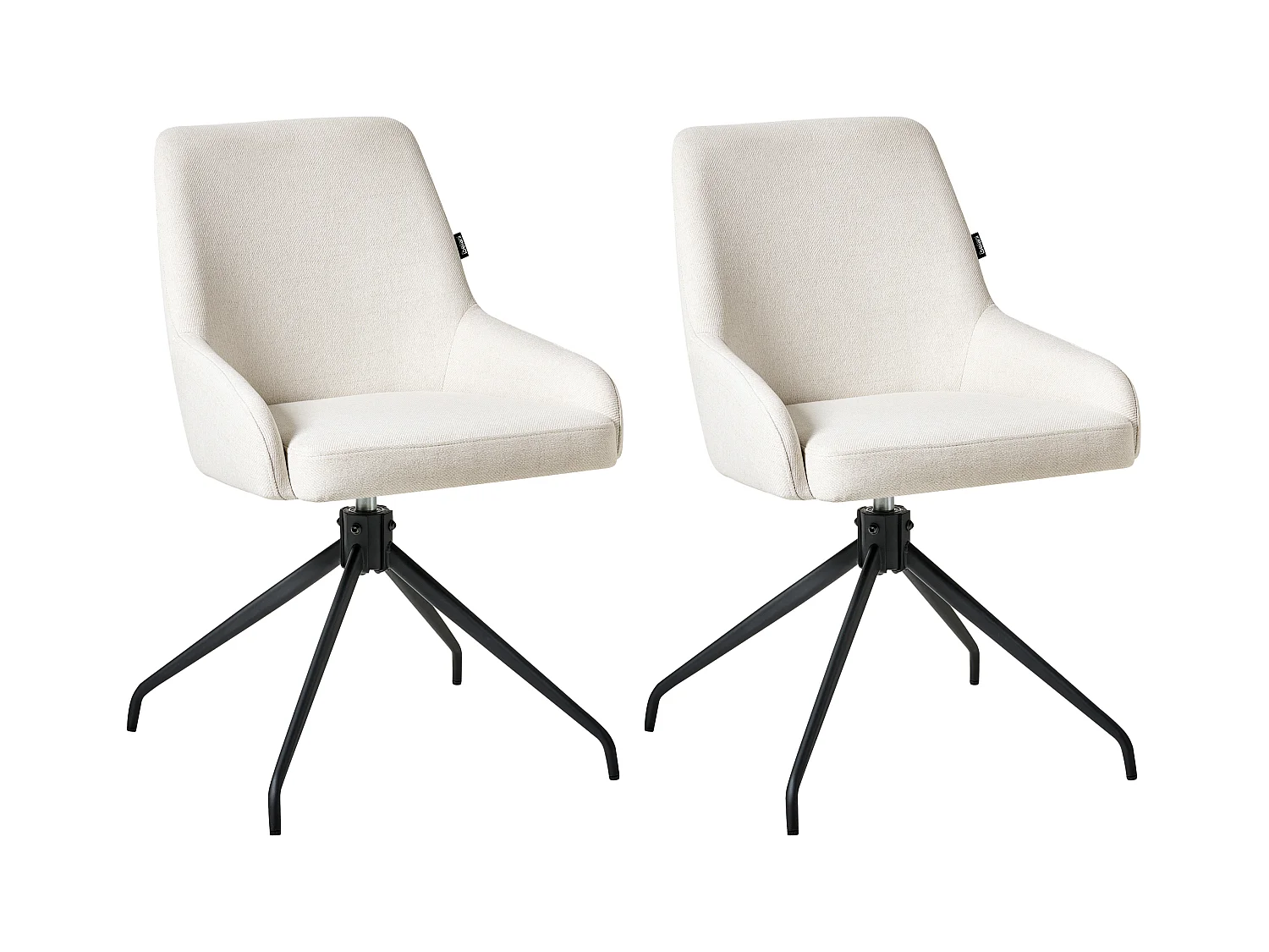 Lot de 2 chaises de salle à manger JENNER Tissu Blanc cassé