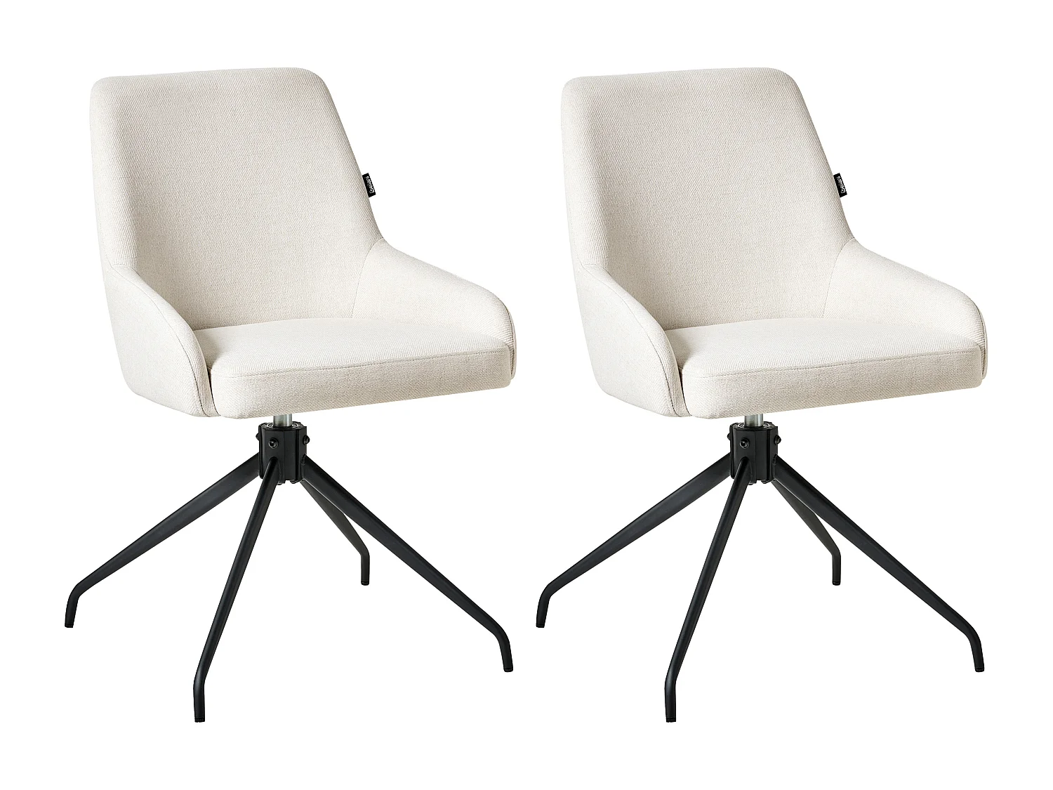 Lot de 2 chaises de salle à manger JENNER Tissu Blanc cassé