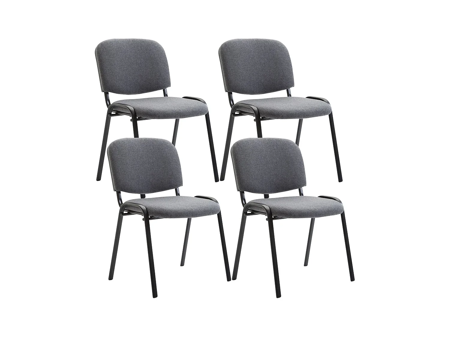 Lot de 4 chaises métal grise 53 x 53 x 83 cm 10_0003192