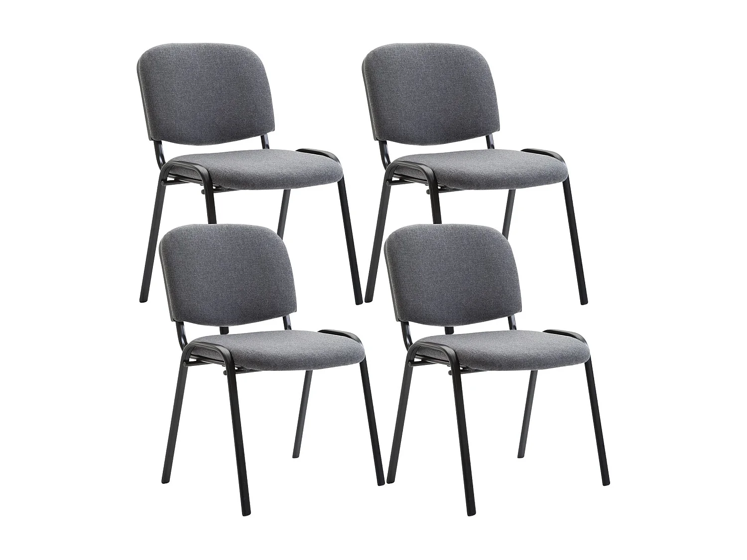 Lot de 4 chaises métal grise 53 x 53 x 83 cm 10_0003192