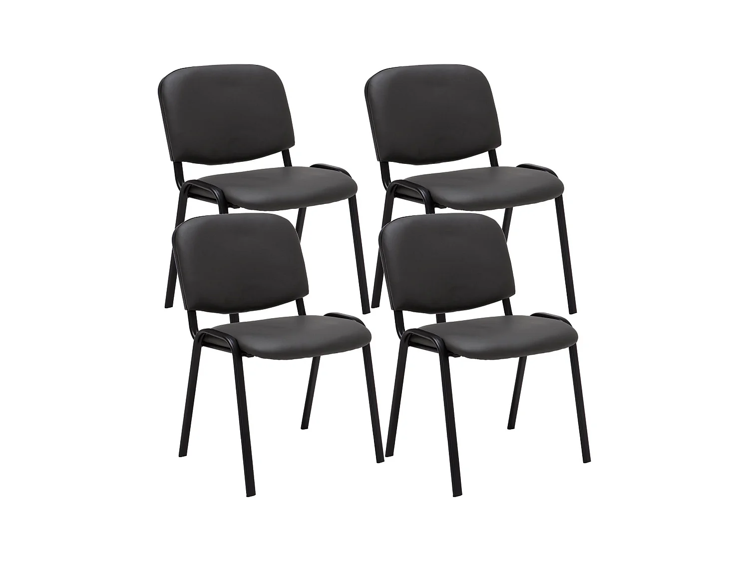 Lot de 4 chaises métal grise 53 x 53 x 83 cm 10_0003185