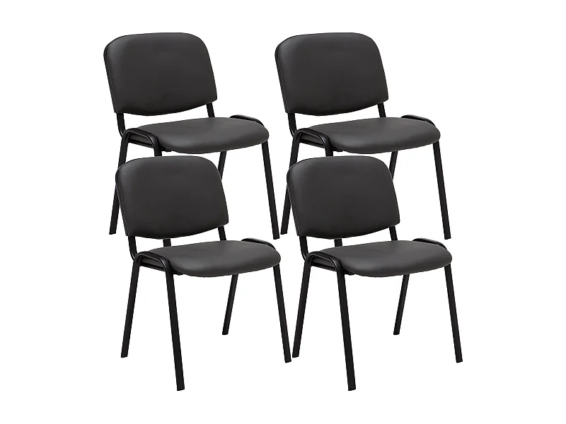 Lot de 4 chaises métal grise 53 x 53 x 83 cm 10_0003185