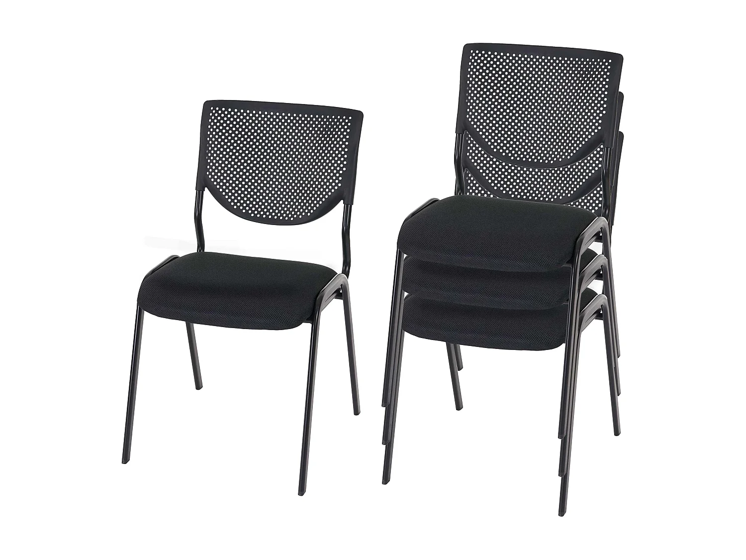 Lot de 4 chaises tissu noire 04_0000550