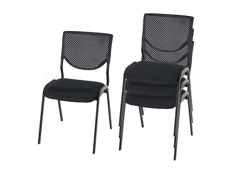 Lot de 4 chaises tissu noire 04_0000550