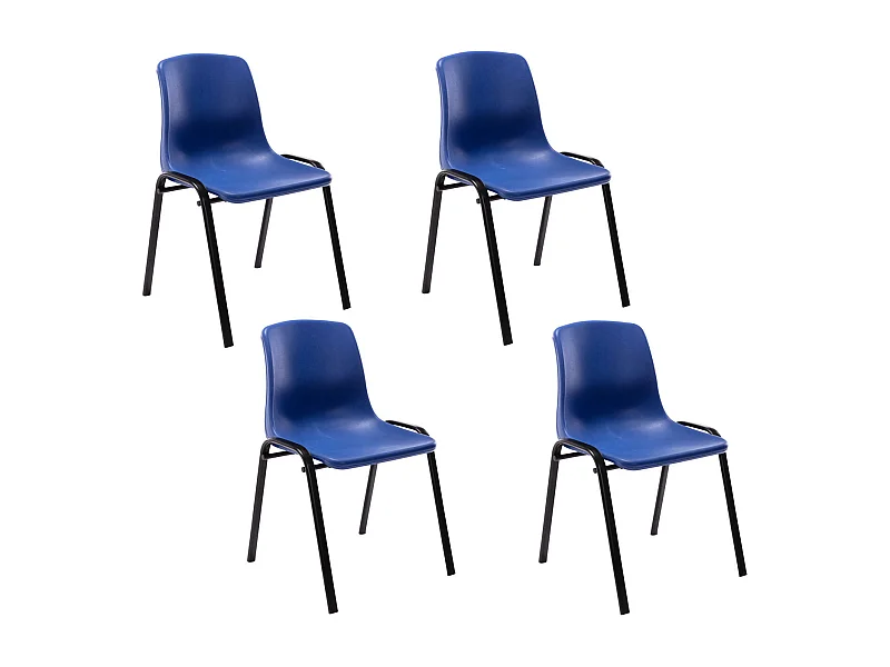 Lot de 4 chaises métal bleue 47 x 52 x 76 cm 10_0003205