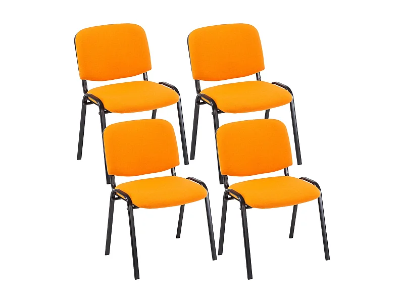 Lot de 4 chaises métal argentée 53 x 53 x 83 cm 10_0003194