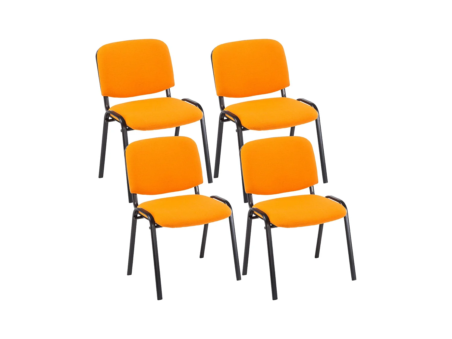 Lot de 4 chaises métal argentée 53 x 53 x 83 cm 10_0003194