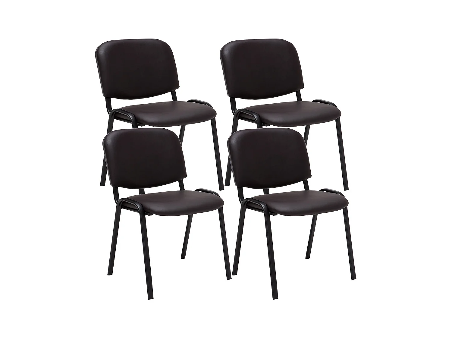 Lot de 4 chaises métal marron 53 x 53 x 83 cm 10_0003183