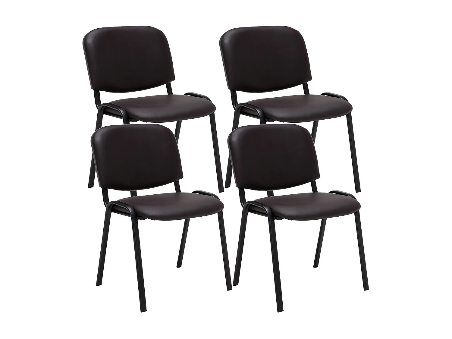 Lot de 4 chaises métal marron 53 x 53 x 83 cm 10_0003183