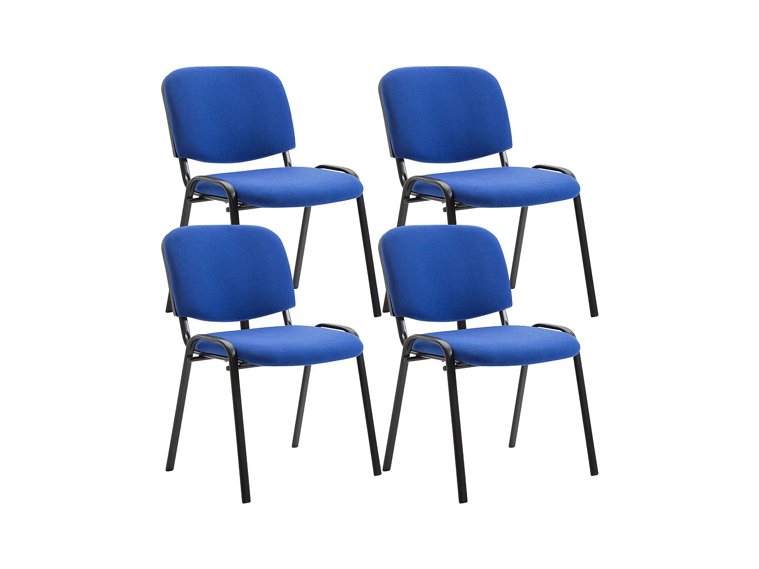 Lot de 4 chaises métal bleue 53 x 53 x 83 cm 10_0003190
