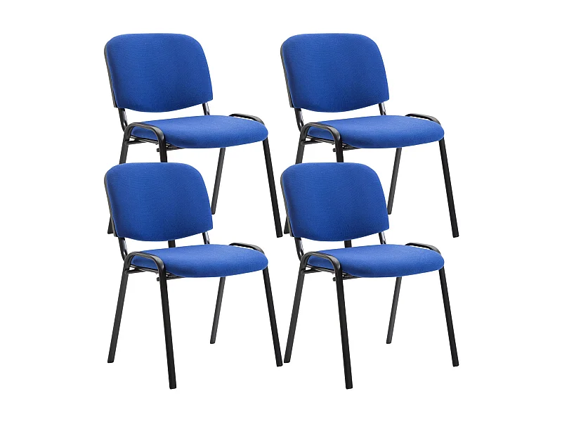 Lot de 4 chaises métal bleue 53 x 53 x 83 cm 10_0003190