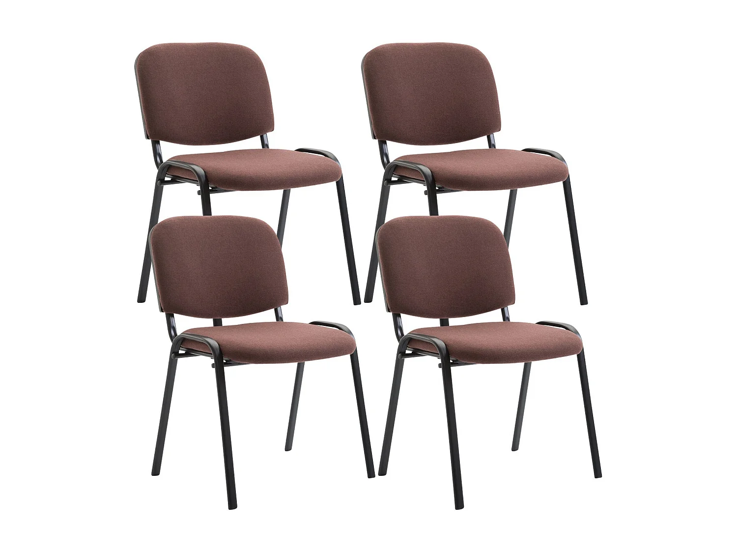 Lot de 4 chaises métal marron 53 x 53 x 83 cm 10_0003191