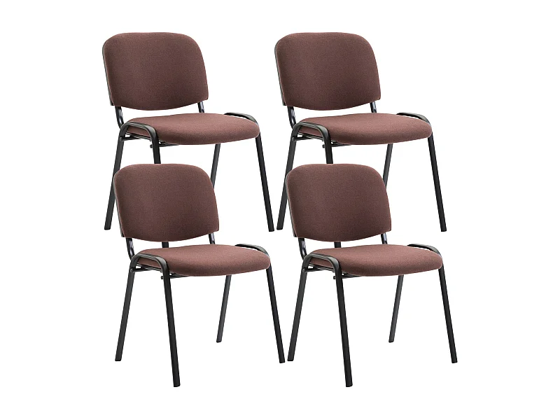 Lot de 4 chaises métal marron 53 x 53 x 83 cm 10_0003191