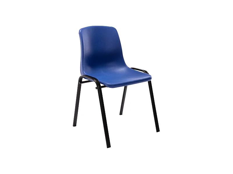 Chaise visiteur empilable salle métal bleue 47 x 52 x 76 cm 10_0003731
