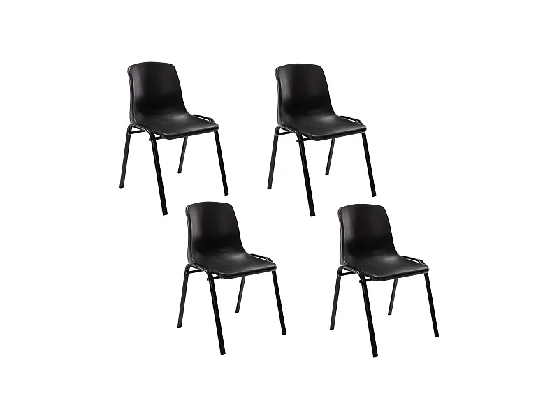 Lot de 4 chaises métal argentée 47 x 52 x 76 cm 10_0003206
