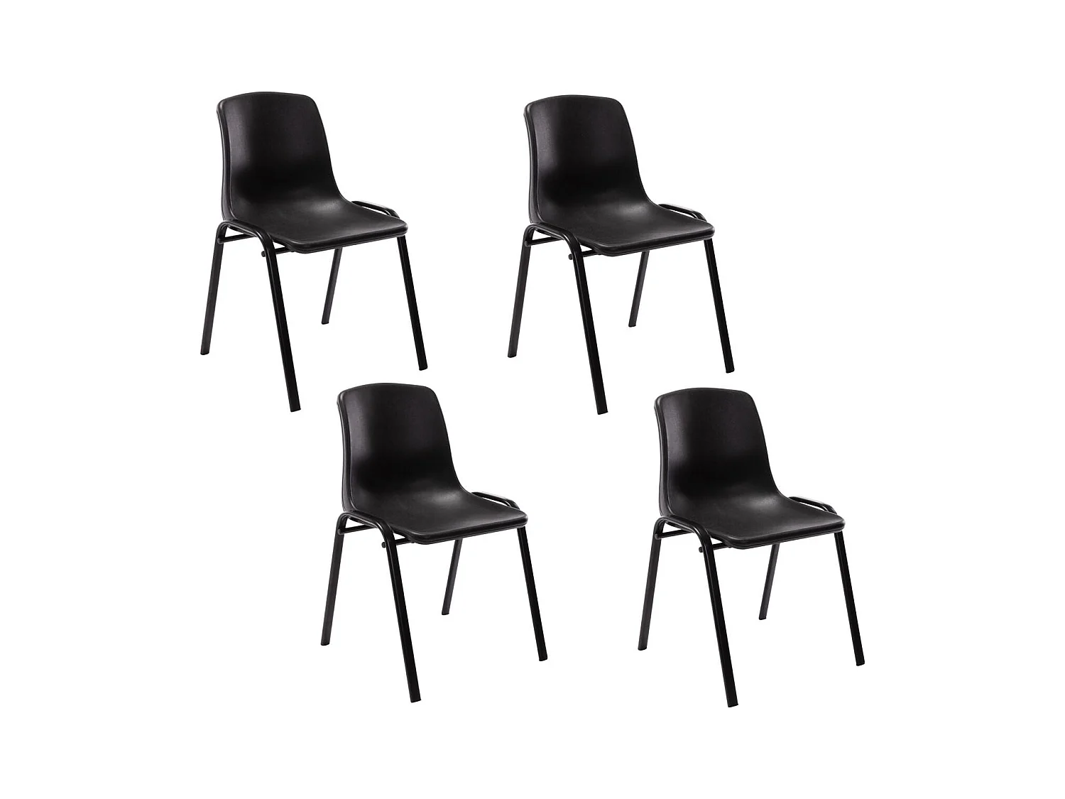 Lot de 4 chaises métal argentée 47 x 52 x 76 cm 10_0003206