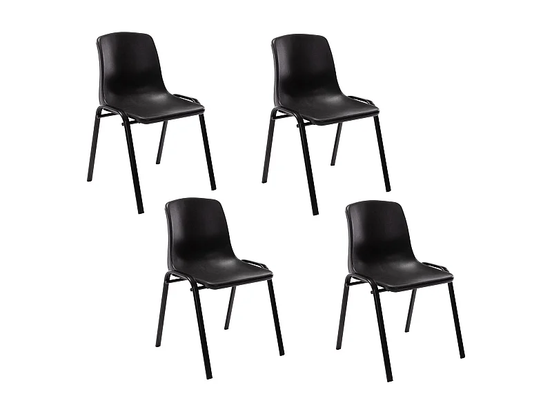 Lot de 4 chaises métal argentée 47 x 52 x 76 cm 10_0003206