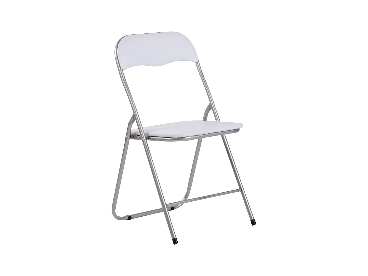 Chaise d'appoint pliable en métal argenté 45 x 45 x 78 cm 10_0003596