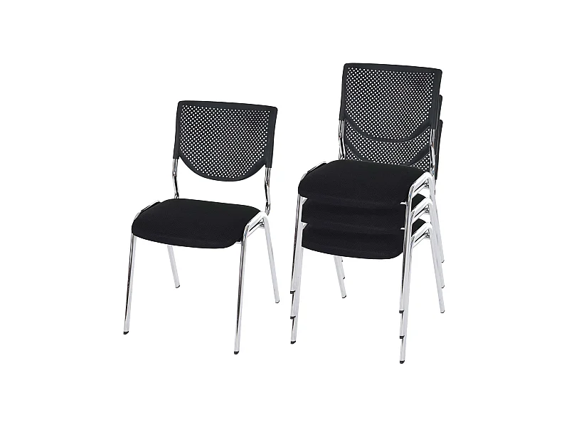 Lot de 4 chaises tissu noire 54 x 52 x 57 cm 04_0007533