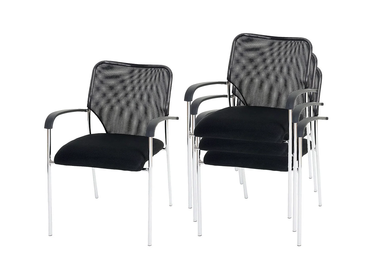 Lot de 4 chaises tissu noire 04_0000552
