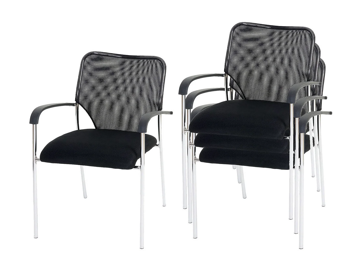 Lot de 4 chaises tissu noire 04_0000552